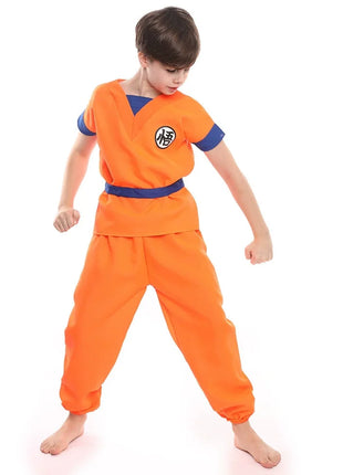 Ragazzi Ragazze Halloween Son Goku Costumi Cosplay Per I Bambini Vestito Tuta Da Uomo Krillin Vestiti Da Formazione Saiyan Abiti Parrucca Vestire