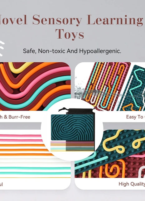 Giocattoli Montessori occupato bordo attività sensoriale bordo BPA Free Silicone bambini sollievo dall'ansia Stress Twistable giocattoli sensoriali regali per bambini - riparo82