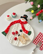 Piatto pupazzo di neve di Natale, piatto da dessert in ceramica, regalo di Natale, piatto creativo e carino - riparo82