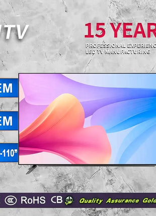 Normal 24 Inch Flat Screen Led Tv Accept Custom Android Tv Television Smart Tv 32 40 43 50 55 65 75 85 Inch 4K - Riparo82