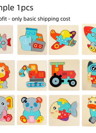 Set di puzzle in legno per bambini Montessori Giochi per bambini per bambini Giocattoli educativi e per l'intelligenza 1 2 3 4 anni - riparo82