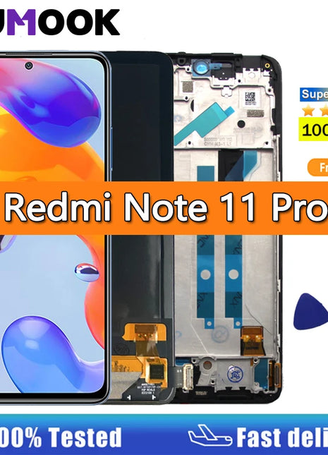 Schermo AMOLED per Xiaomi Redmi Note 11 Pro 5G Display LCD Touch Assemblea di schermo per Redmi Note 11 Pro 5G 21091116 Io, 2201116 SG - riparo82