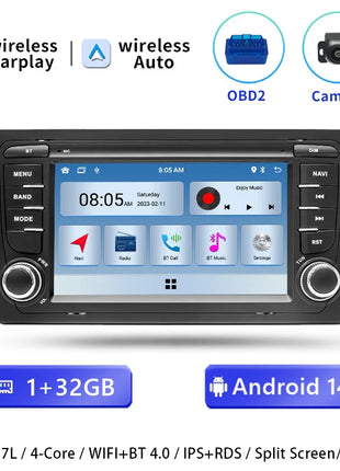 Android 14 AutoRadio For Audi A4 B6 B7 S4 B7 B6 RS4 Seat Exeo 2002-2008 RS4 B7 Radio 2008-2012 Stereo GPS Carplay Car Multimedia - Riparo82
