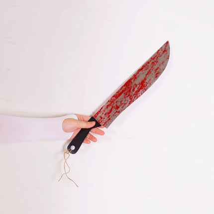 Lofytain 12pcs/lot Halloween Plastic Blood Knife Tools Sets Horror Spooky Haunted House Hanging Knife Garland Banner