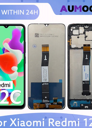 Schermo LCD Per Xiaomi Redmi 12C Display LCD Touch Screen Digitizer Assembly 22120RN86G 22120RN86I 22126RN91Y 2212ARNC4L Parti - riparo82
