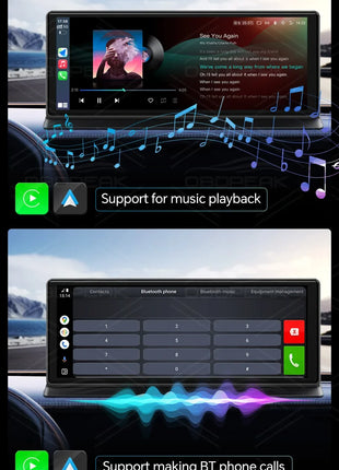 11.3" Dash Cam 4K Car Mirror Wireless Carplay Android Auto Multimedia Player GPS WiFi Universal Black Box Rearview Camera AUX BT - Riparo82