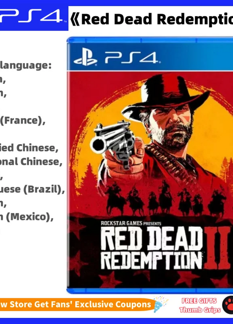 Sony Genuine license Playstation 4 PS4 Red Dead Redemption 2 RDR2 Game CD Game Card Ps5 giochi dischi Red Dead Redemption 2 RDR2