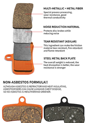 BUCKLOS Pastiglie freno a disco idraulico per bicicletta per M9120 Pastiglie freno metalliche Pastiglie freno per mountain bike da strada in metallo adatte D02S H03A N03A