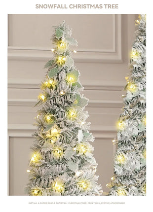 Albero di Natale Ins con floccaggio della neve Albero di Natale pieghevole premium Vacanza Estetica Decorazioni natalizie Albero di neve artificiale densa