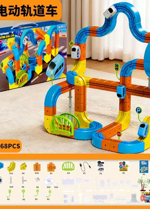 Set di vagoni con pista magnetica elettrica - Giocattolo puzzle per bambini versatile Blocchi magnetici antigravità Veicolo da gioco Regalo di compleanno - riparo82