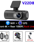 Dash Cam 4K UHD for Car Camera Front Rear Dual Lens With GPS WiFi 24h Parking Mode Night Vision Car DVR Video Registrator - Riparo82