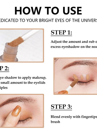 Nude Matte Liquid Eyeshadow Smooth Cream Eye Shadow Long Lasting Waterproof Eye shdaow Stick Blush Dual Purpose Contour Makeup - Riparo82