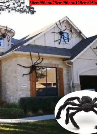 200cm Halloween Spiders Outdoor Decoration Halloween Plush Spiders Giant Spider for Indoor Outdoor Garden Party Decoration - Riparo82