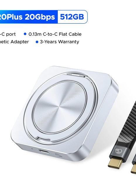 ORICO SSD esterno magnetico per iPhone 16 15 Pro/Max ProRes 2000MB/s 4K ProRes HDR Record e negozio con supporto 360