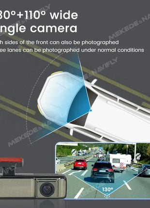 HD Dash Cam 1080P Car Recorder Dual Camera Vehicle Drive Auto Video DVR Android Wifi Smart Connect USB 24H Parking Monitoring - Riparo82