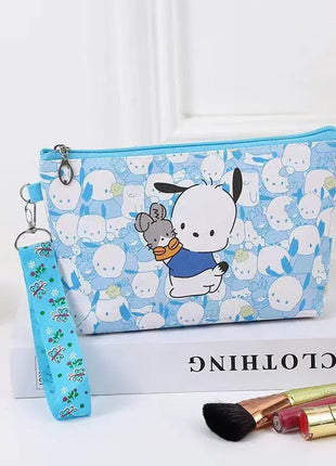 Kawaii Cartoon PU Kuromi HelloKitty Makeup Bag Cute MyMelody Cinnamoroll Large Capacity Handbag Lipstick Storage Bag Girls Gifts - Riparo82