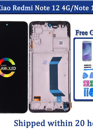 Nota 12 4G Per Xiaomi Redmi Nota 12 4G 22111317I Display LCD Touch Screen Digitizer Pannello di Montaggio Per Redmi Nota 12 5G LCD - riparo82