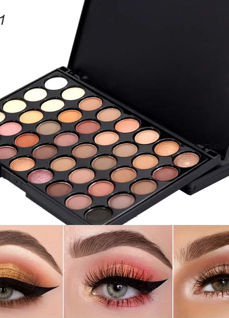 40 Colors Eyeshadow Palette with Mascara/Eyebrow Pencil/Eyeliner Pigments Earth Color Waterproof Long Lasting Cosmetics Makeup - Riparo82