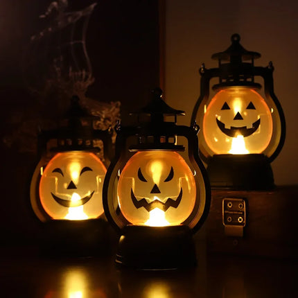 Halloween Pumpkin Ghost Face Lamp Portable Skull Decoration Light for Bar Party Table Atmosphere Prop Halloween Decor Use