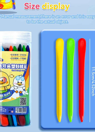12-36 Color Kawaii Double-headed Triangle Crayon Children's Oil Painting Sticks Safe and Harmless Early Art Educational Supplies