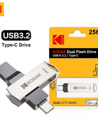 KODAK USB3.2 tipo C Flash Drive 256GB 128GB 32GB Pendrive Dual Memory Stick ad alta velocità per Smartphone Laptop
