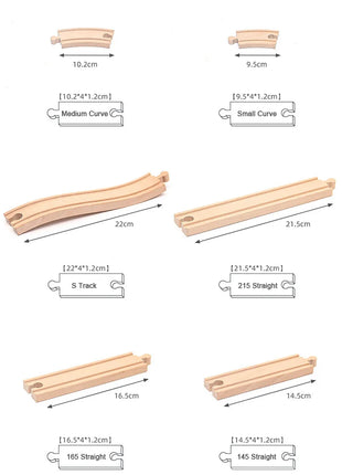 Nuovi tipi di parti di cingoli in legno Pista ferroviaria in legno di faggio Accessori per giocattoli adatti a tutte le marche Piste in legno Giocattoli per regali per bambini - riparo82