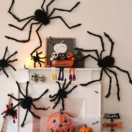 New Halloween Decorations Giant 30-200cm Spider Stretch Cobwebs Nets Horror Halloween Outdoor Wall Decorations Party Props