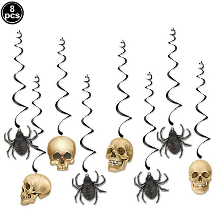 Halloween Theme Disposable Tableware Paper Plates Cups Straws Tablecloth Banner Spiral Cake Topper Happy Halloween Party Decor