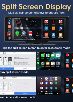 10.26" Wireless Carplay Android Auto Screen Car Radio Multimedia Video Player Rearview Camera Automotive Accessories 5G WIFI FM - Riparo82