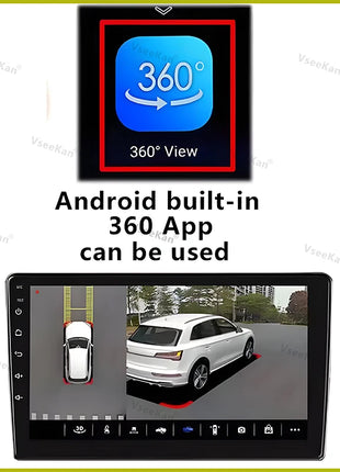 car 360°Panoramic Camera AHD1080P Front/Rear/Left/Right Camera 360 Panoramic Accessories for android multimedia Golden fisheye - Riparo82
