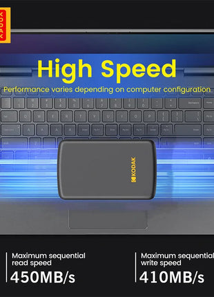Disco rigido HDD esterno portatile Kodak Disco rigido esterno USB 3.0 da 5 Gbps 500G 1 TB Archiviazione di grande capacità PS4/Xbox/PC e video 4K