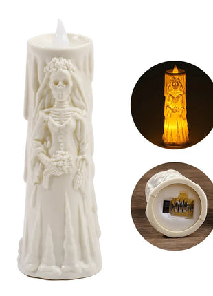 Halloween Horror Ghost Bride Groom LED Candle Electronic Light Halloween Skeleton Lamp Party Decoration Flameless Night Lights - Riparo82