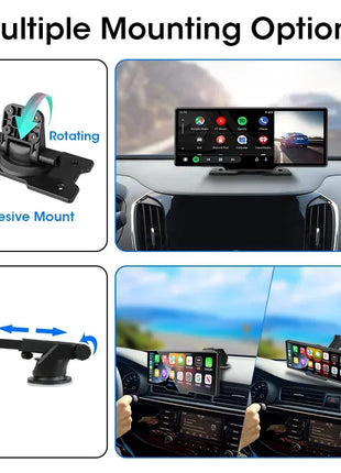 10.26'' Dash Cam 4K Car Mirror Video Player Wireless Carplay Android Auto GPS Car Monitor Multimedia Rearview Camera Dashboard - Riparo82