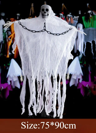 Halloween Outdoor Decoration Skull Gauze Hanging Ghost Skull Pendant Bar Haunted House Secret Room Scene Layout Horror Props - Riparo82