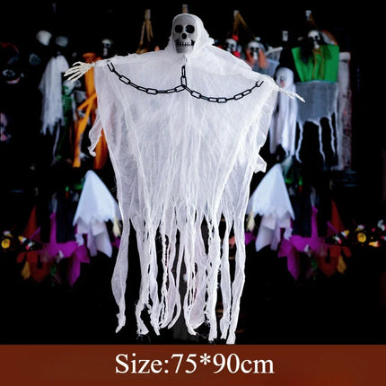 Halloween Outdoor Decoration Skull Gauze Hanging Ghost Skull Pendant Bar Haunted House Secret Room Scene Layout Horror Props