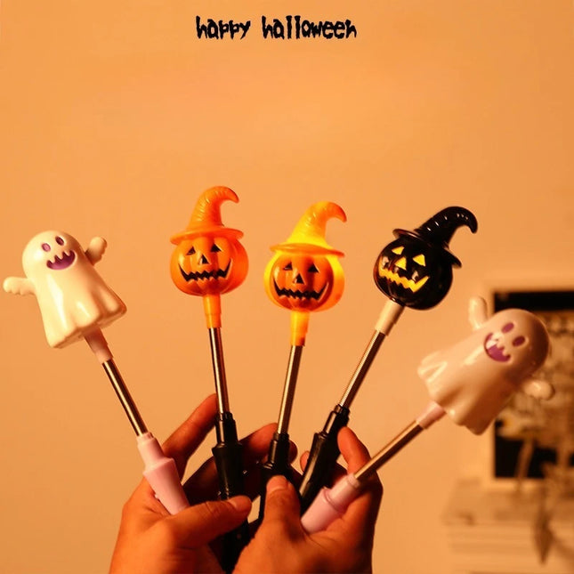 Halloween Glow Stick Pumpkin Ghost Handheld Kids LED Toys Halloween Props Small Gift Glitter Stick Party Decorations