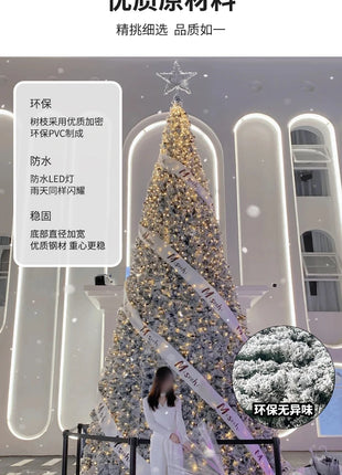 2025 Nuovo grande albero di Natale di fascia alta con cornice floccata albero pacchetto denso con luci disposizione della decorazione natalizia