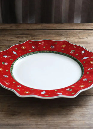 Tesoro tedesco Porcellana dura Giocattolo natalizio Joy Piatto piano multi-angolo Tazza di Natale Piattino Ciotola Candeliere - riparo82