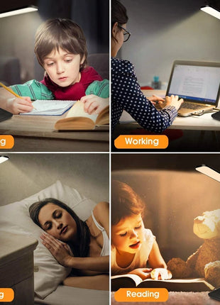 LED Desk Lamp, Office Table Lamp with Wireless Charger, Suitable for Home, Office Dimmable Desk Lamp, with USB Charging Port - Riparo82