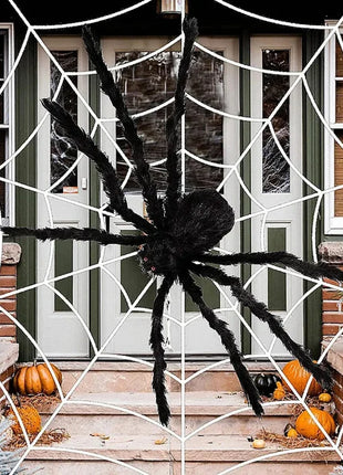 200cm Halloween Spiders Outdoor Decoration Halloween Plush Spiders Giant Spider for Indoor Outdoor Garden Party Decoration - Riparo82