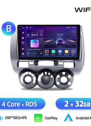 Junsun Wireless CarPlay Android Auto Car Radio for Honda Fit Jazz City 2002 2003 2004-2007 RDS GPS 4G WIFI Multimedia autoradio - Riparo82