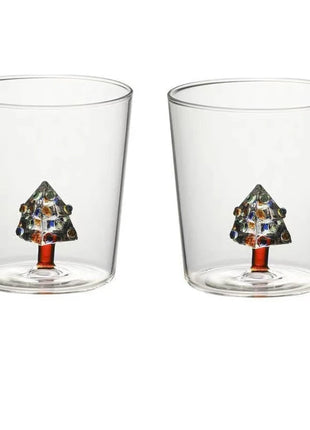 FOME Tazza di vetro creativa 1/2 pezzi Albero di Natale Caffè resistente al calore Tazza da latte Tè Tazza da caffè espresso Regali di Natale per ragazza - riparo82