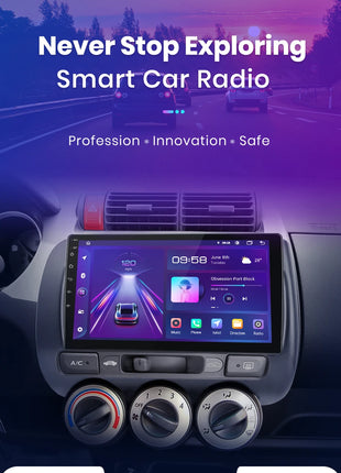 Junsun Wireless CarPlay Android Auto Car Radio for Honda Fit Jazz City 2002 2003 2004-2007 RDS GPS 4G WIFI Multimedia autoradio - Riparo82