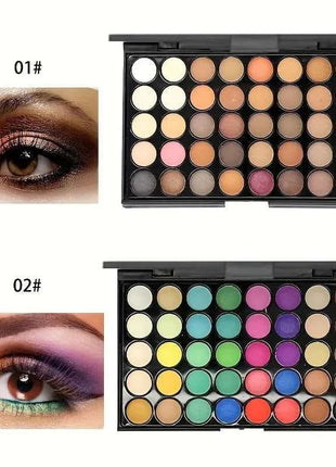40 Color Eye shadow Palette Make-up for Women with Brushes Nude Eyeshadow Palette Glitter Matte Pigmented Powder Eye Cosmetics