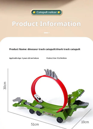Dinosauro Pista Auto Scorrevole Ferrovia Giocattolo Squalo Binario Assemblato Fai da Te Bambini Giocano Veicoli Giocattoli Educativi per I Ragazzi Regalo - riparo82