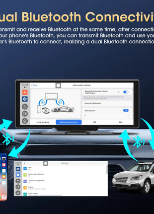 10.26" Wireless Carplay Android Auto Screen Car Radio Multimedia Video Player Rearview Camera Automotive Accessories 5G WIFI FM - Riparo82