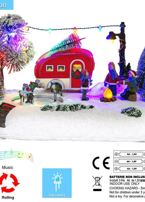 Collezione di scene di case luminose a LED per camper di Natale animato, costruzione di villaggi, decorazioni per interni per tavolo, camino, albero di Natale