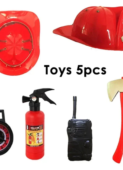 Costume cosplay da pompiere per bambini Ragazzi Ragazze Festa di carnevale di Halloween Sam Uniforme da pompiere Abbigliamento da lavoro Regalo di Natale