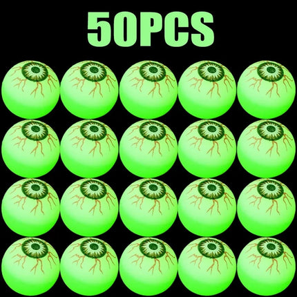 5/50PCS Luminous Bouncing Ball Halloween Glow in The Dark Eyeball Toys Rubber Fake Eyeball Haunted House Horror Decoration Props