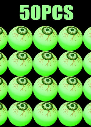 5/50PCS Luminous Bouncing Ball Halloween Glow in The Dark Eyeball Toys Rubber Fake Eyeball Haunted House Horror Decoration Props - Riparo82